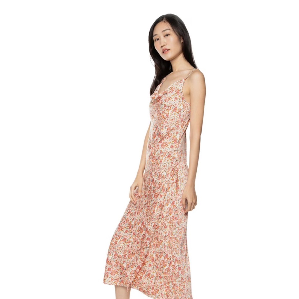 Floral Cowl Neck Maxi Dress